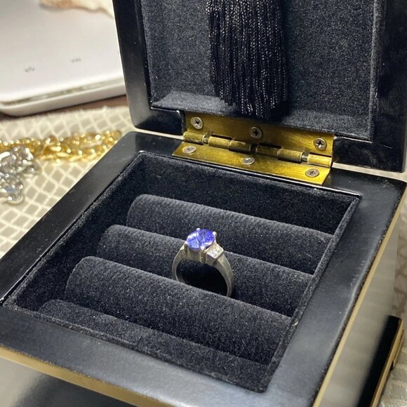 Sterling Silver 925 Ring w Blue Violet Gemstone – Tanzanite Look - Picture 11 of 12